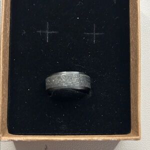 Black Textured Men's Ring